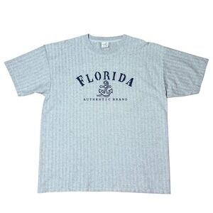 VIntage 90s Cal Cru Florida Authentic Brand Herringbone Knit Anchor T-shirt